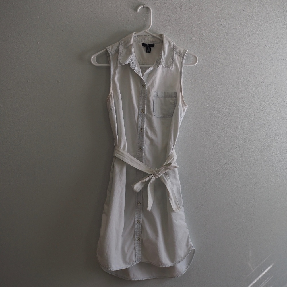 Gap Light Wash White Denim Dress